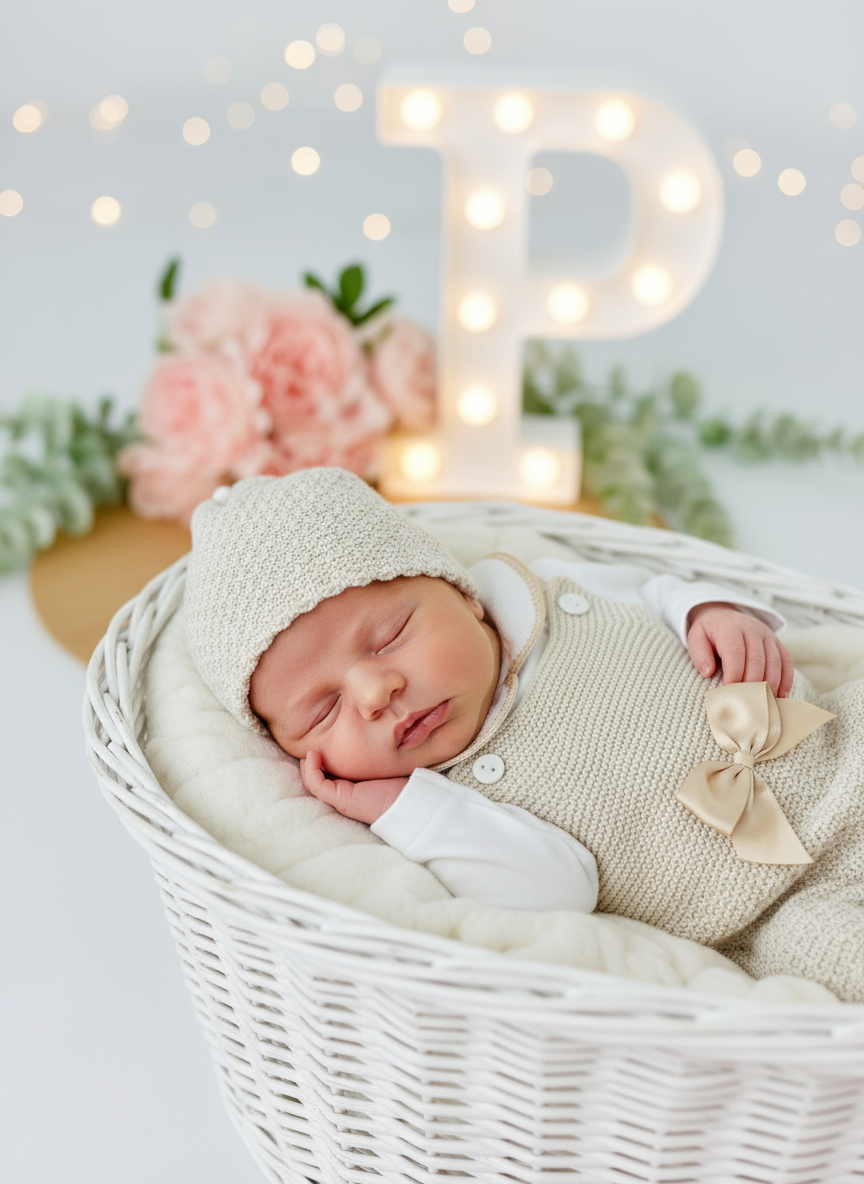 Saída de maternidade Amor de Mãe: jardineiras, camisola e gorro