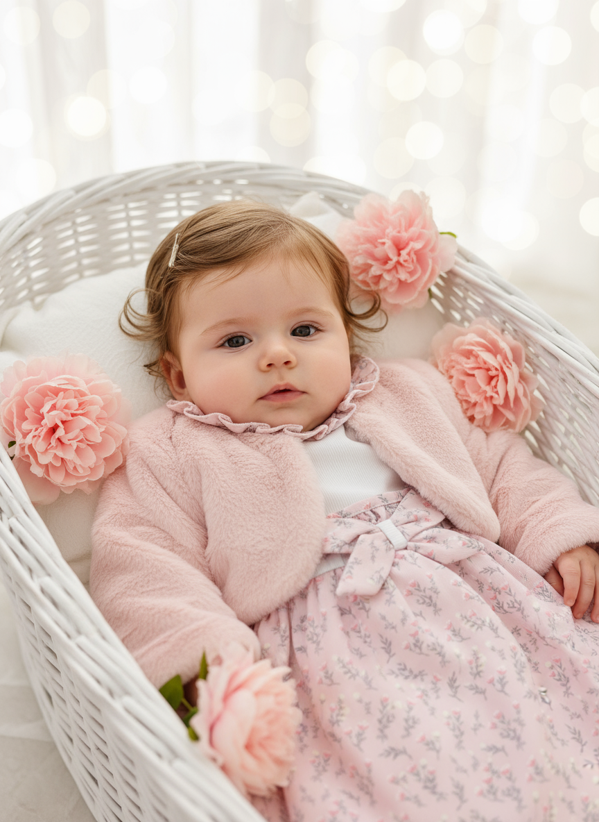 Conjunto Matilde: casaco, vestido e camisola com golinha