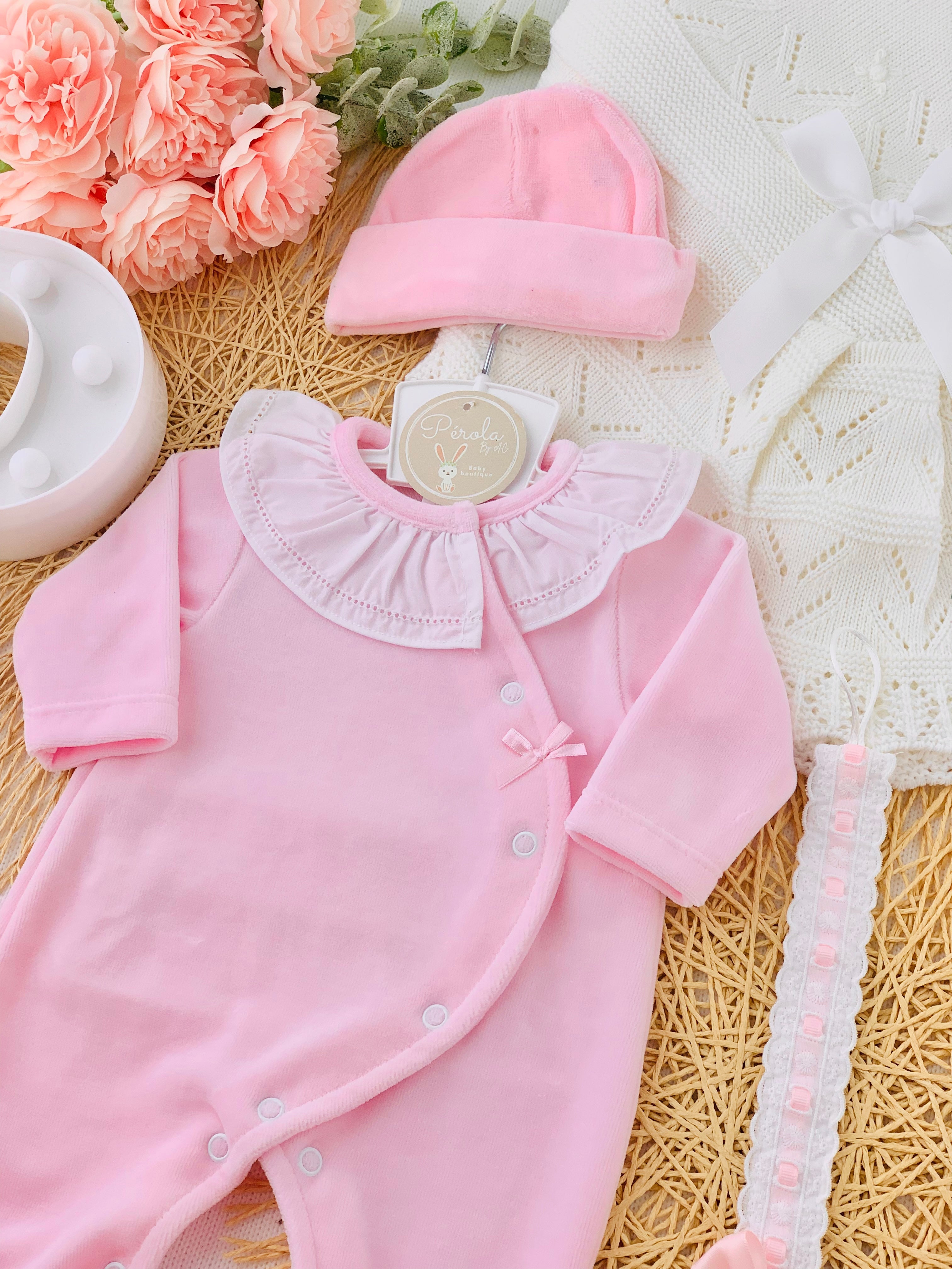 Babygrow Carinho em veludo com golinha grande