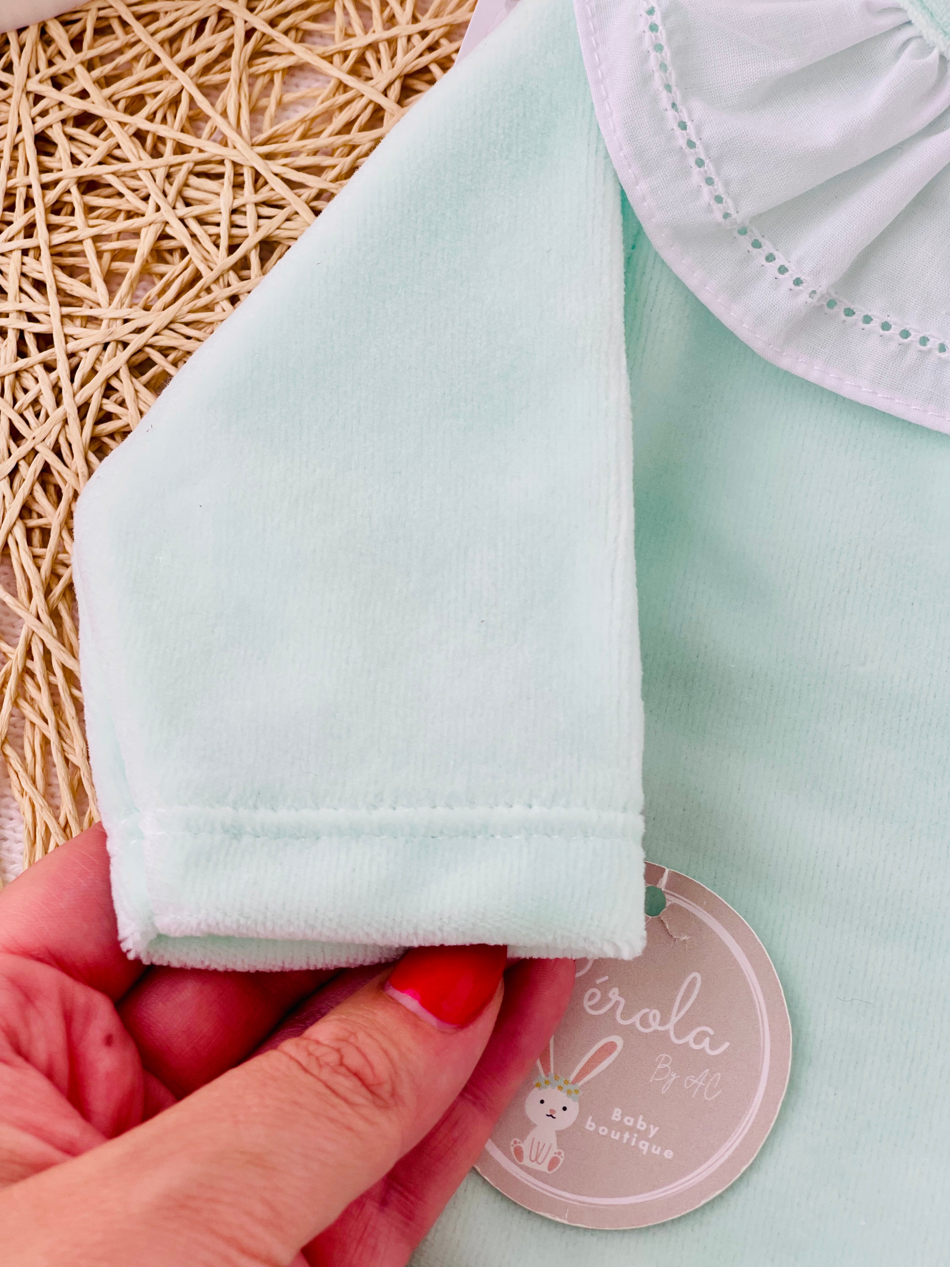 Babygrow Carinho em veludo com golinha grande