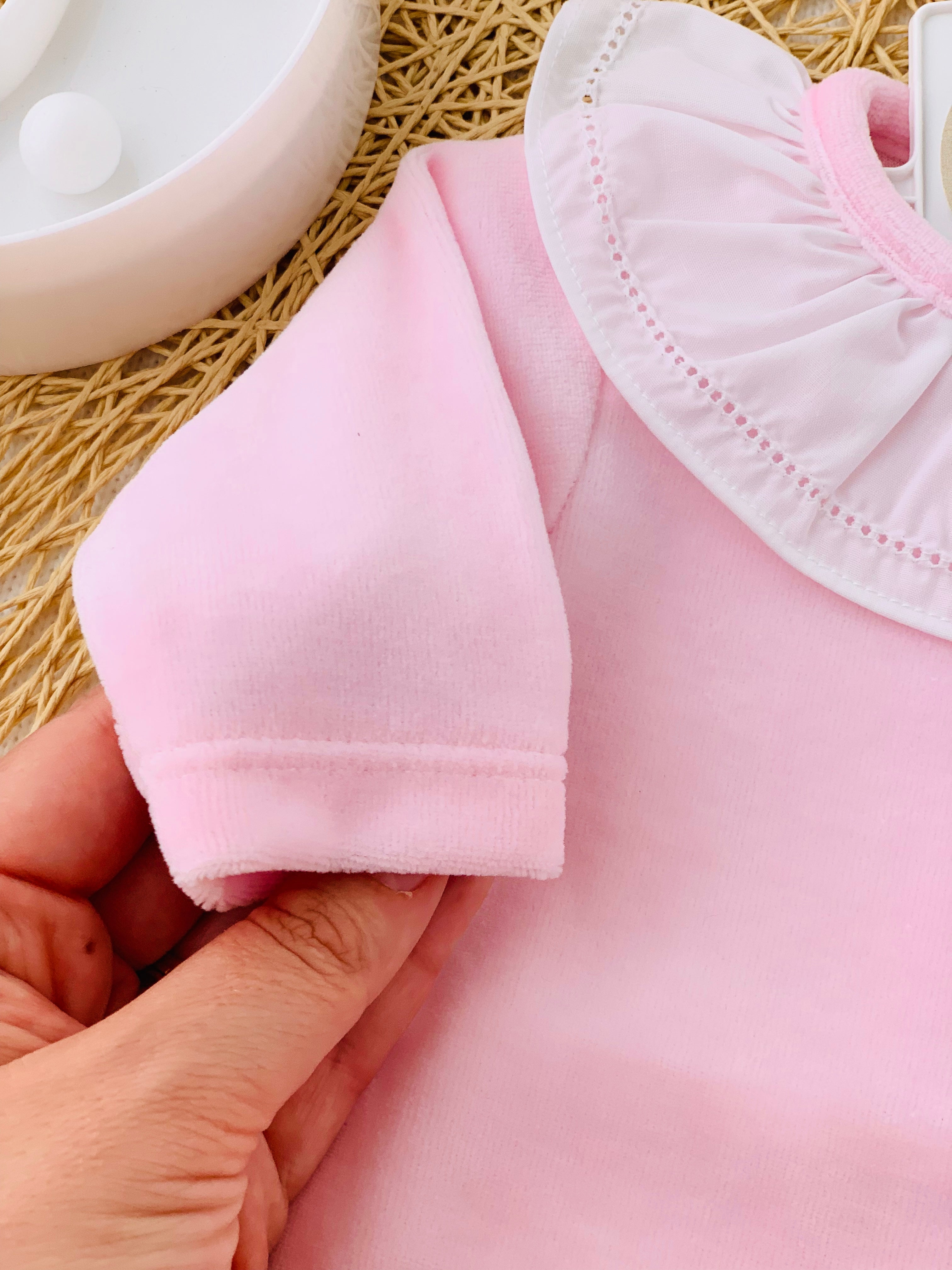 Babygrow Carinho em veludo com golinha grande