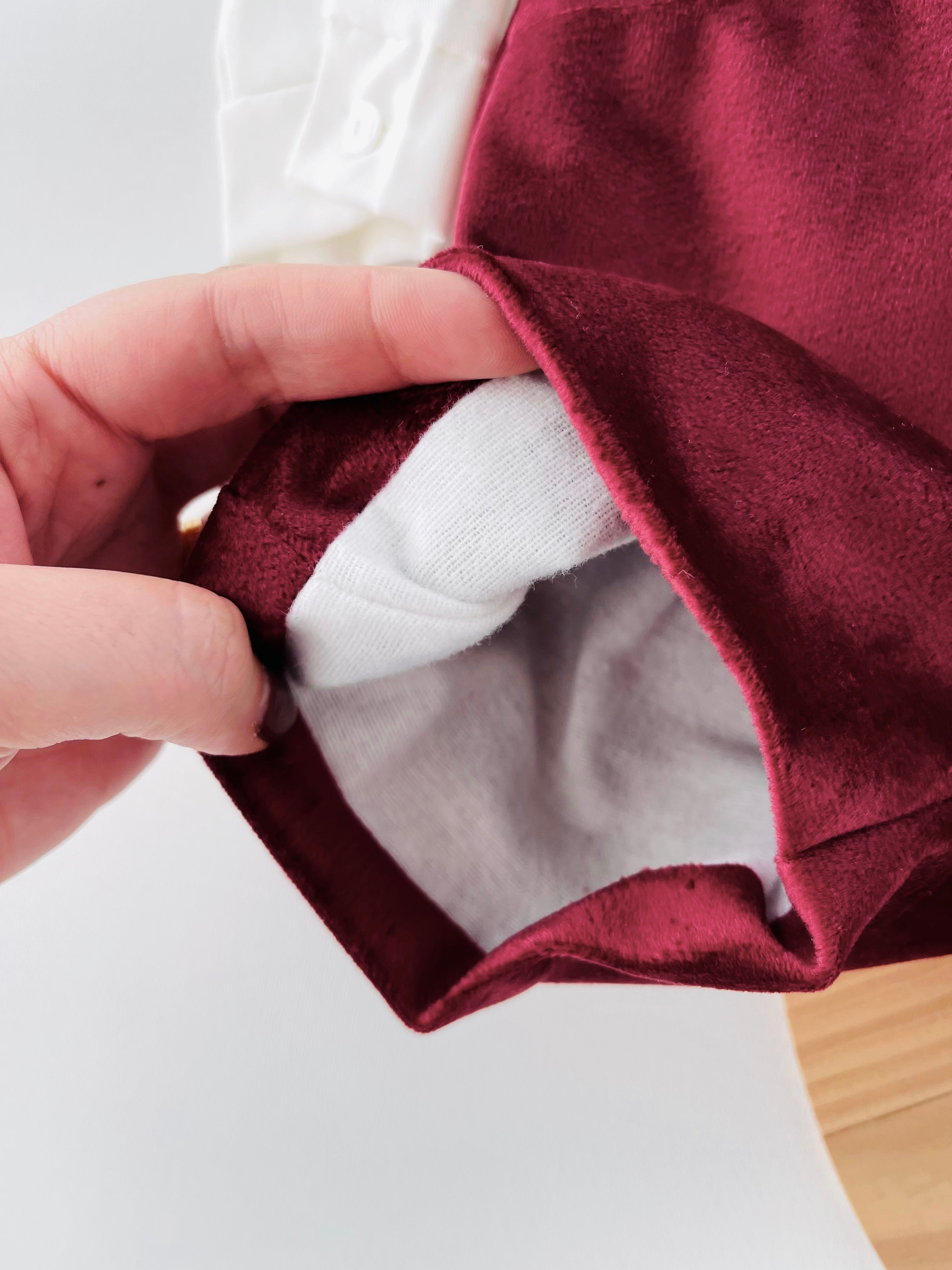 Conjunto premium em veludo: Calções com alças e camisa