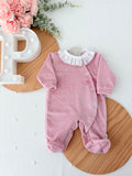 Babygrow pintinhas veludo com golinha