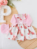 Conjunto Princesas: vestido e touca Primavera/verão