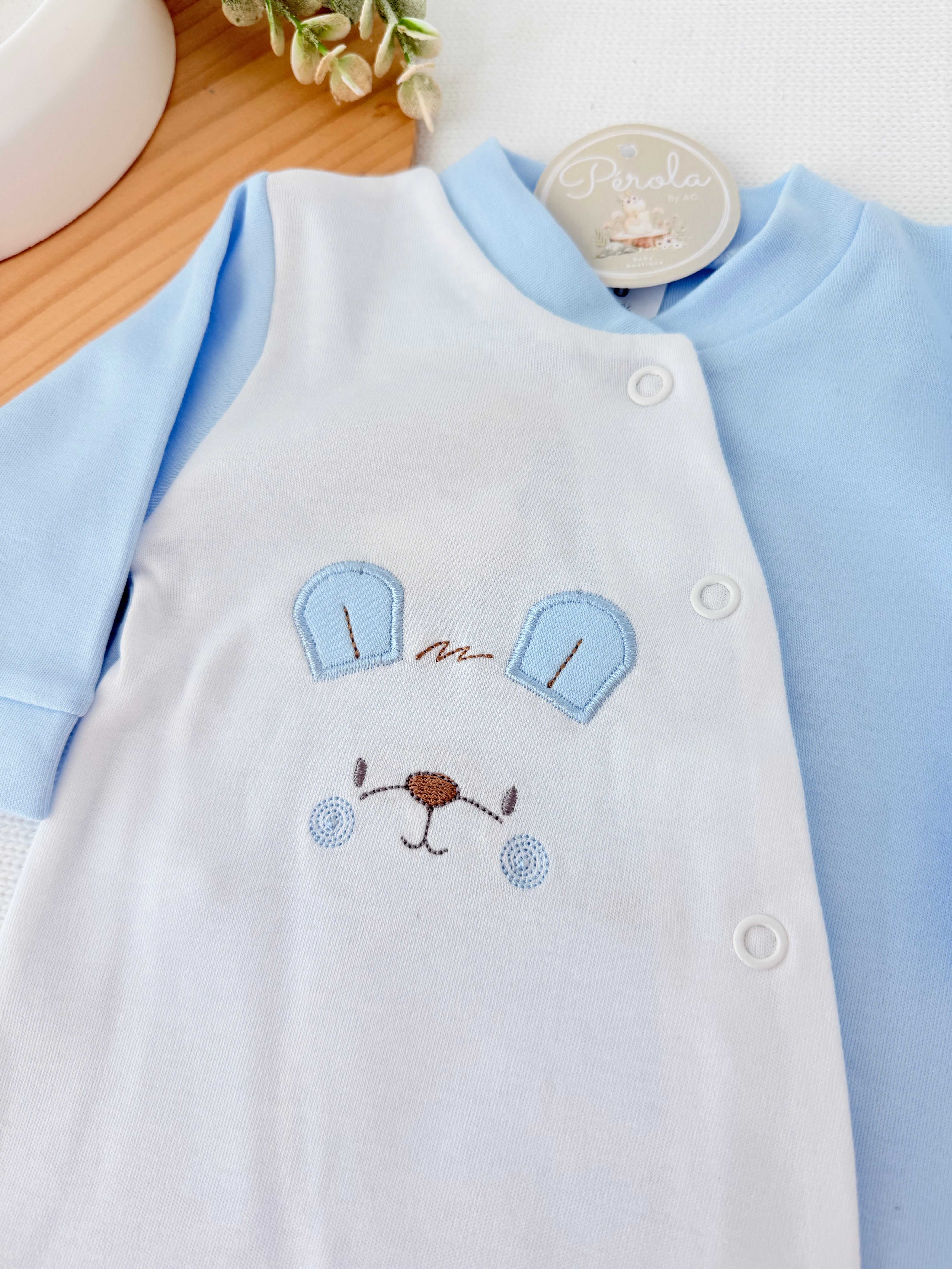 Babygrow tema orelhinhas algodão
