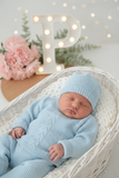 Conjunto tricot sonho : calças, camisola e gorro