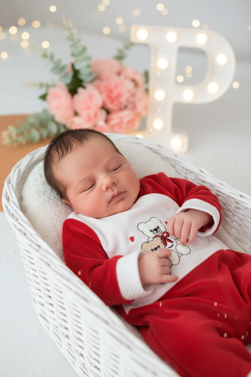 Babygrow corações em veludo
