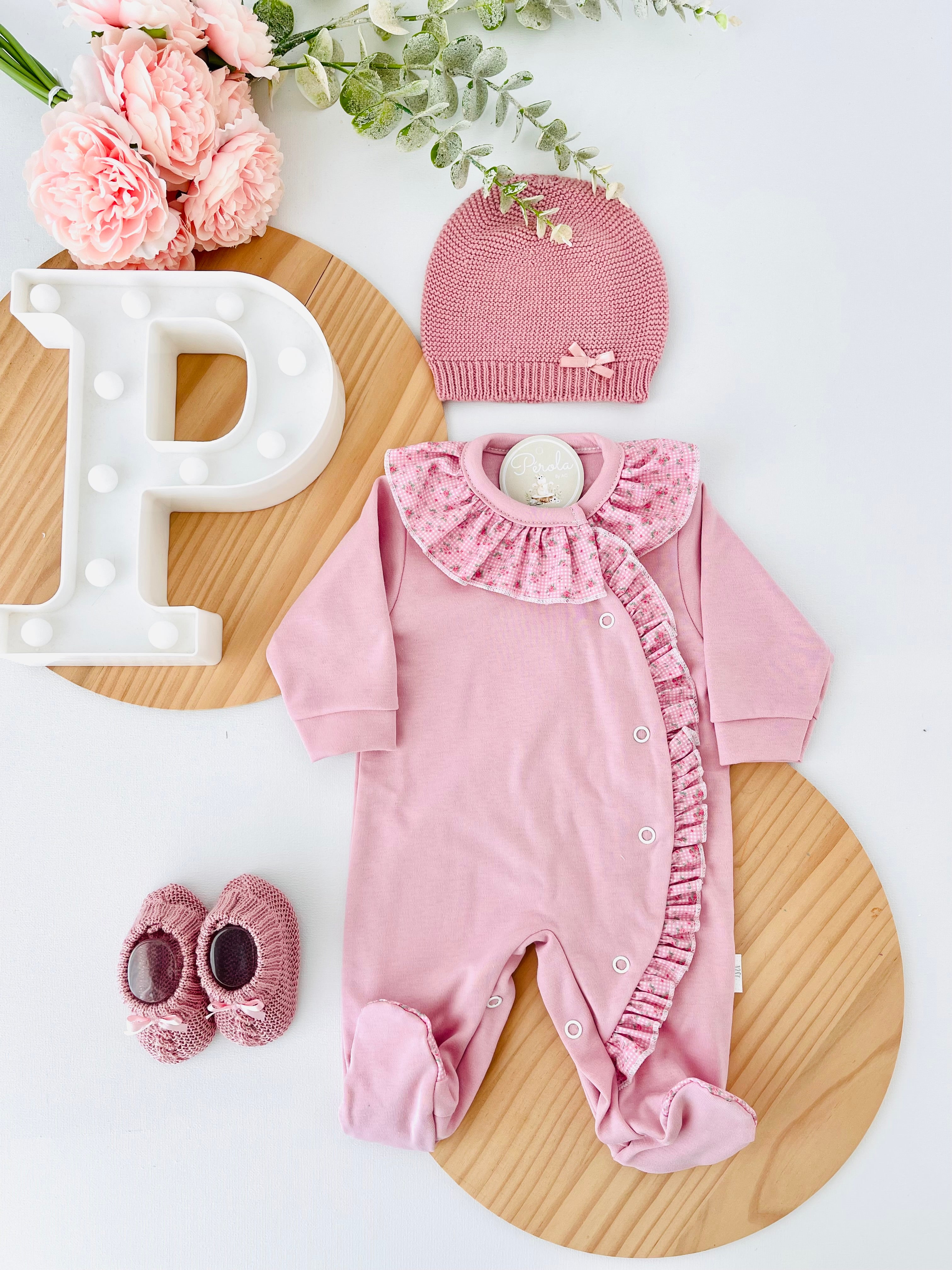 Babygrow em algodão - tema flores