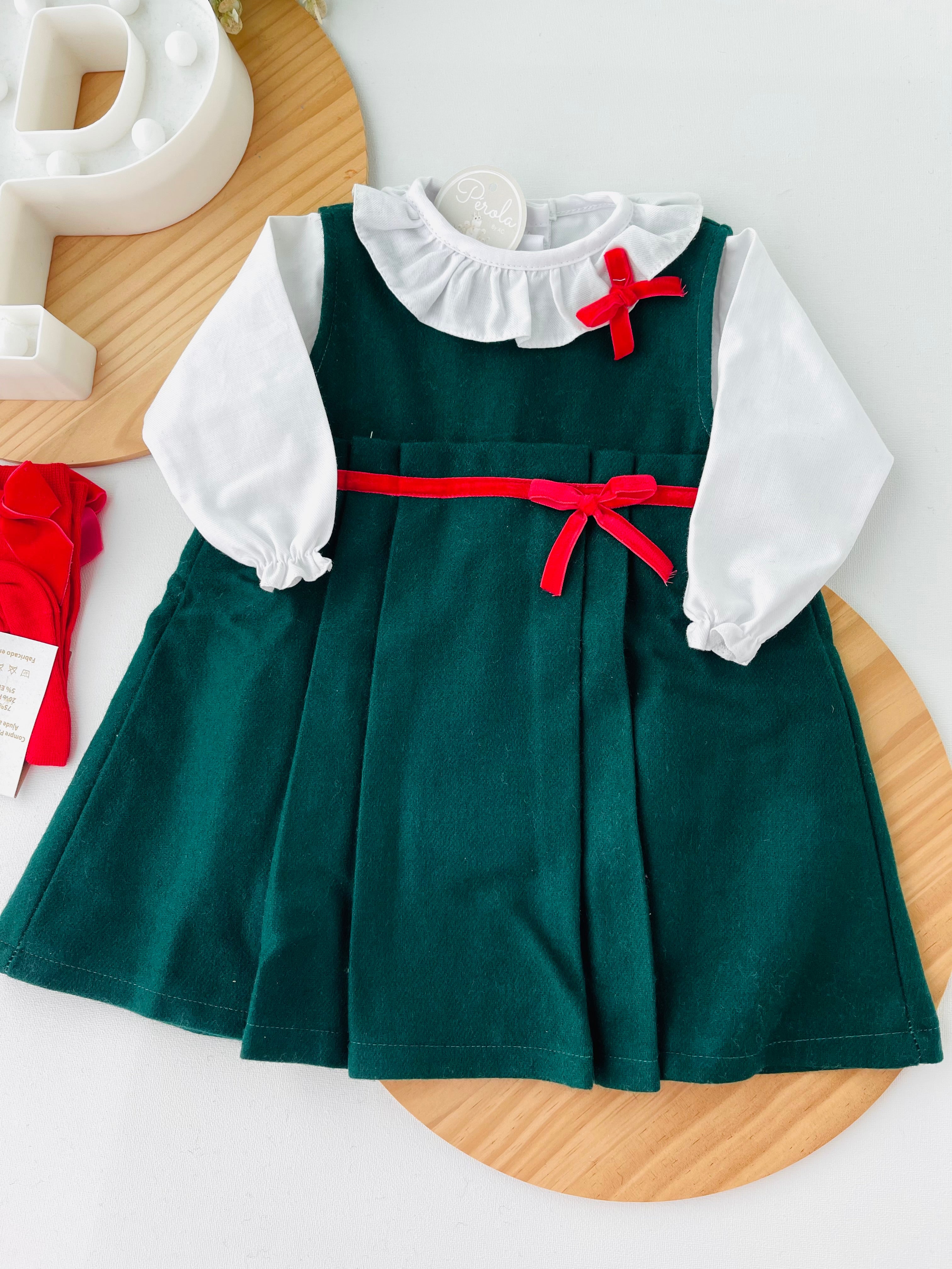 Conjunto fita em veludo: vestido e blusa