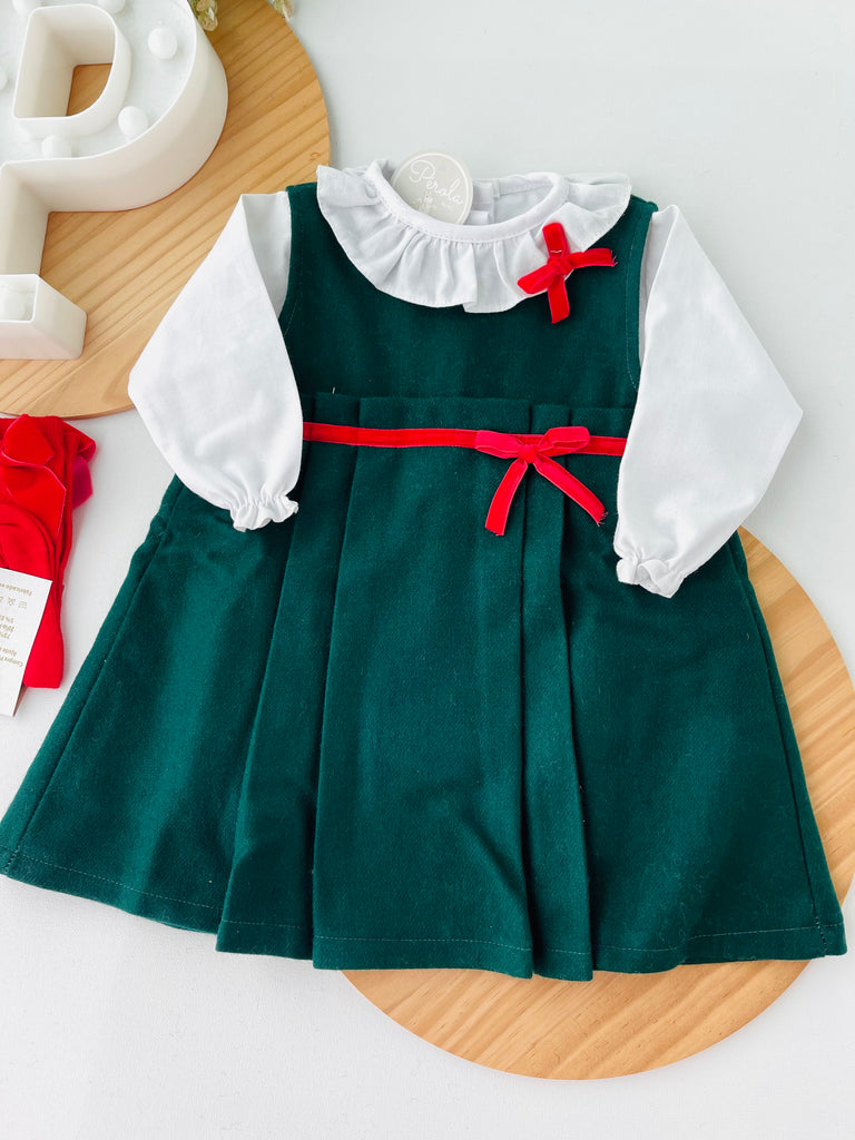 Conjunto fita em veludo: vestido e blusa