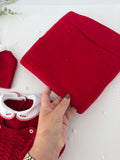 Pack saída de maternidade vermelho com manta