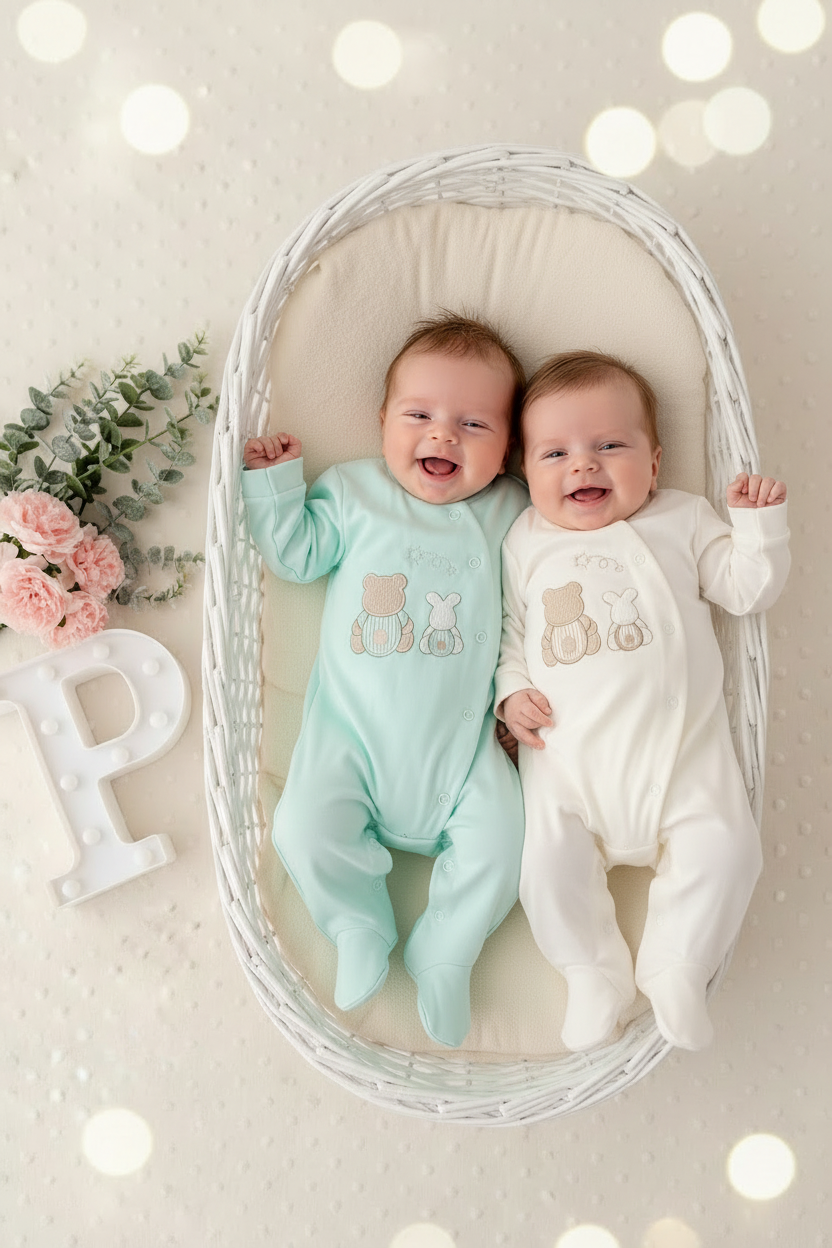 Babygrow algodão unissexo 3m 6m 9m e 12m