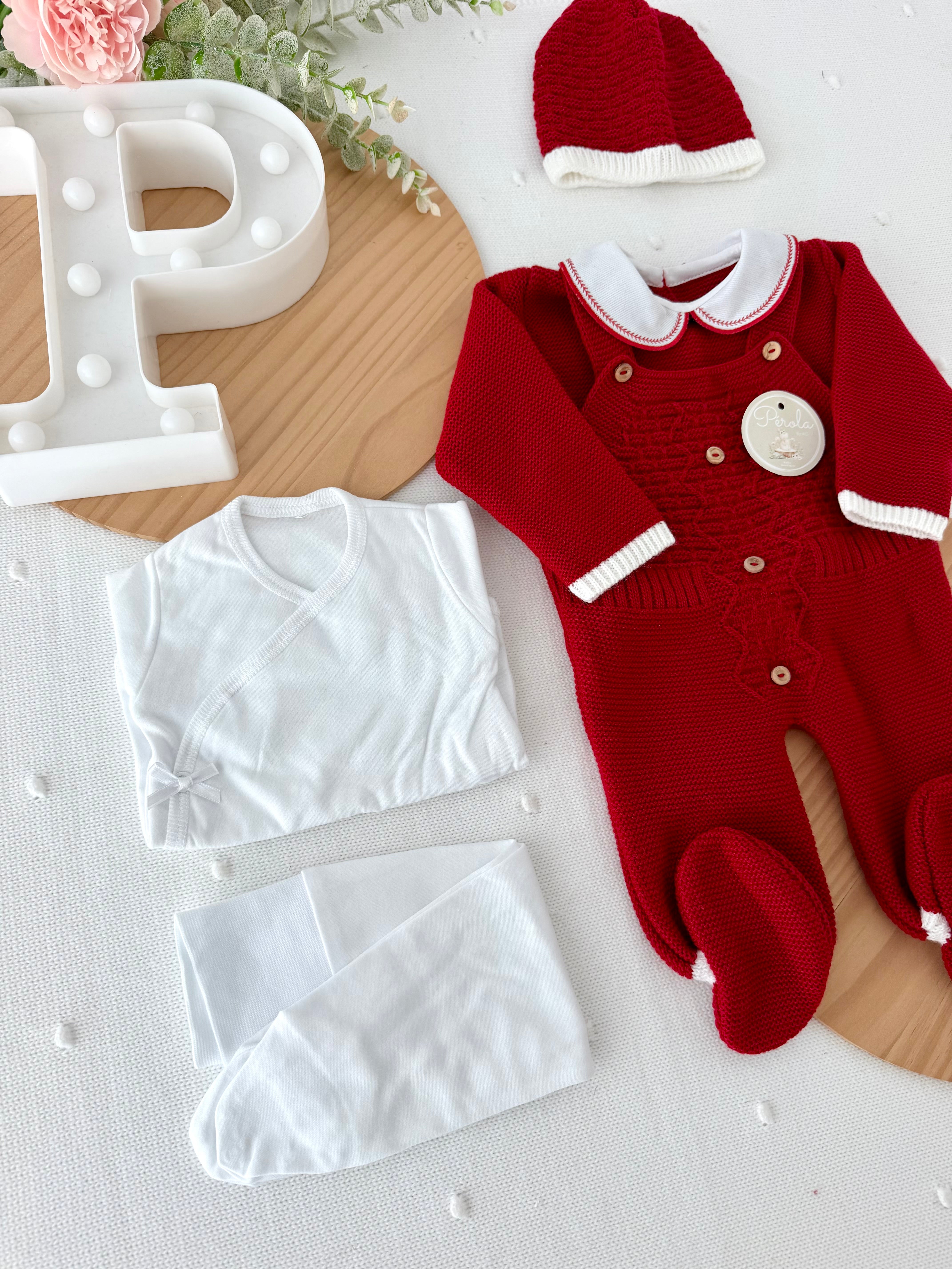 Pack Saída de Maternidade Vermelho · 5 Peças