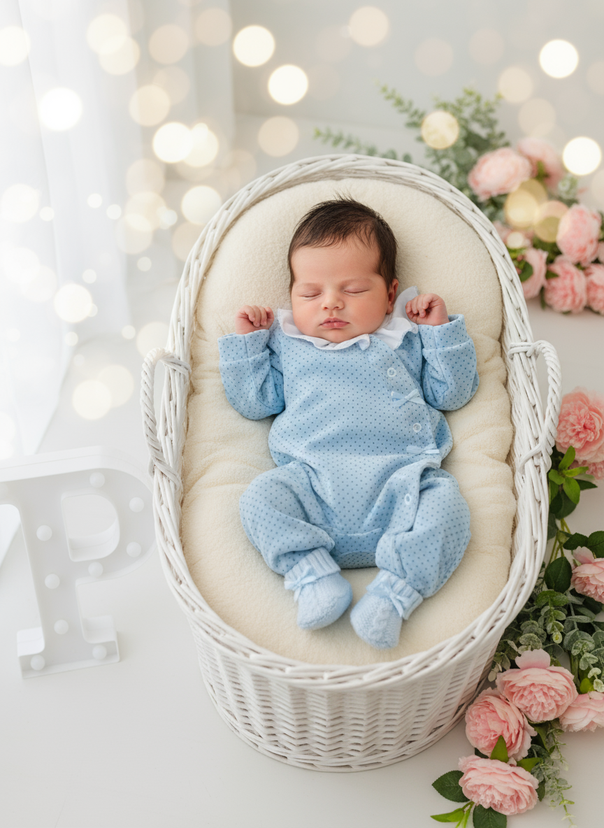 Babygrow pintinhas veludo com golinha