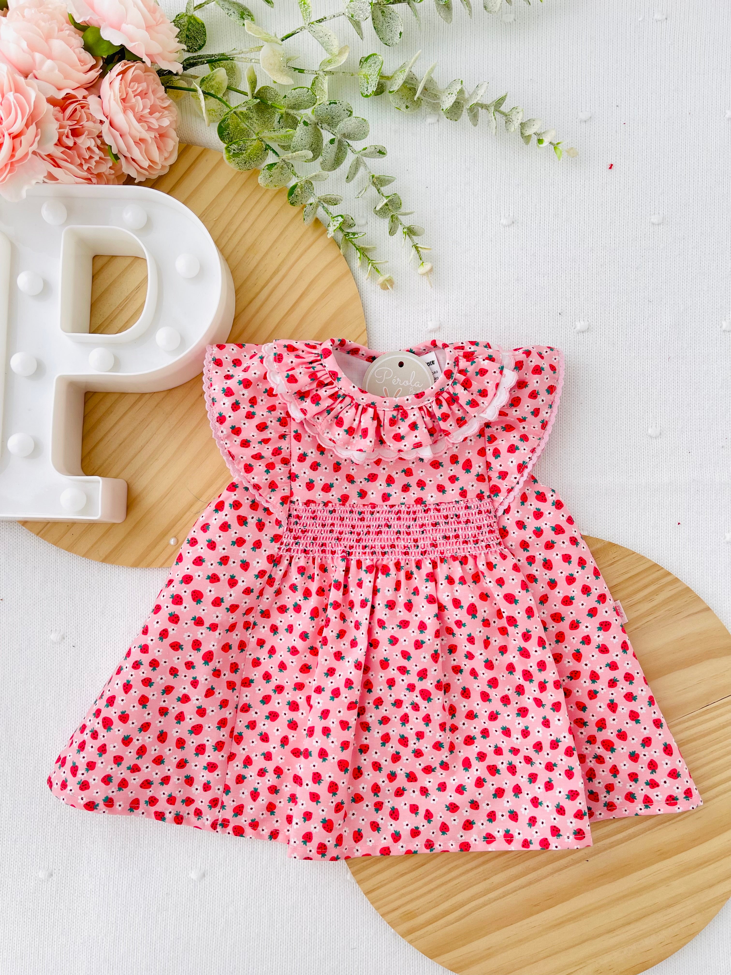 Vestido moranguinhos 3-18M