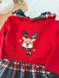 Conjunto Renas menina: camisola com capuz e saia/tapa fraldas