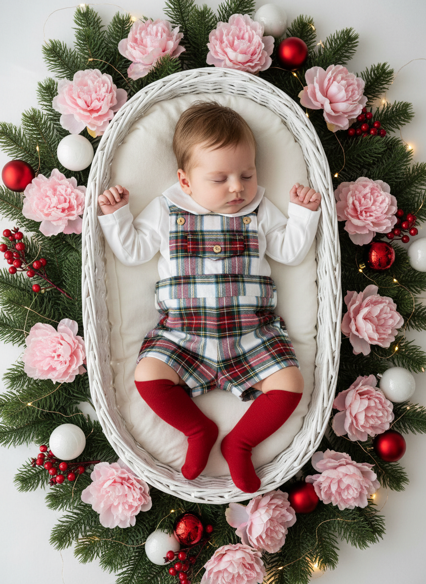 Jardineiras e camisa magia do Natal