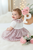 Vestido tema flores e laço 3-12M