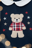Conjunto ursinho xadrez: calções e camisola