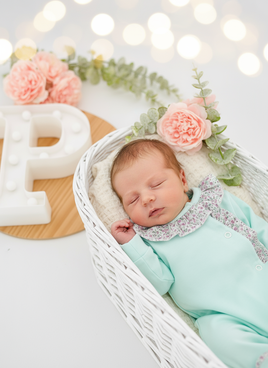 Babygrow em algodão - tema flores