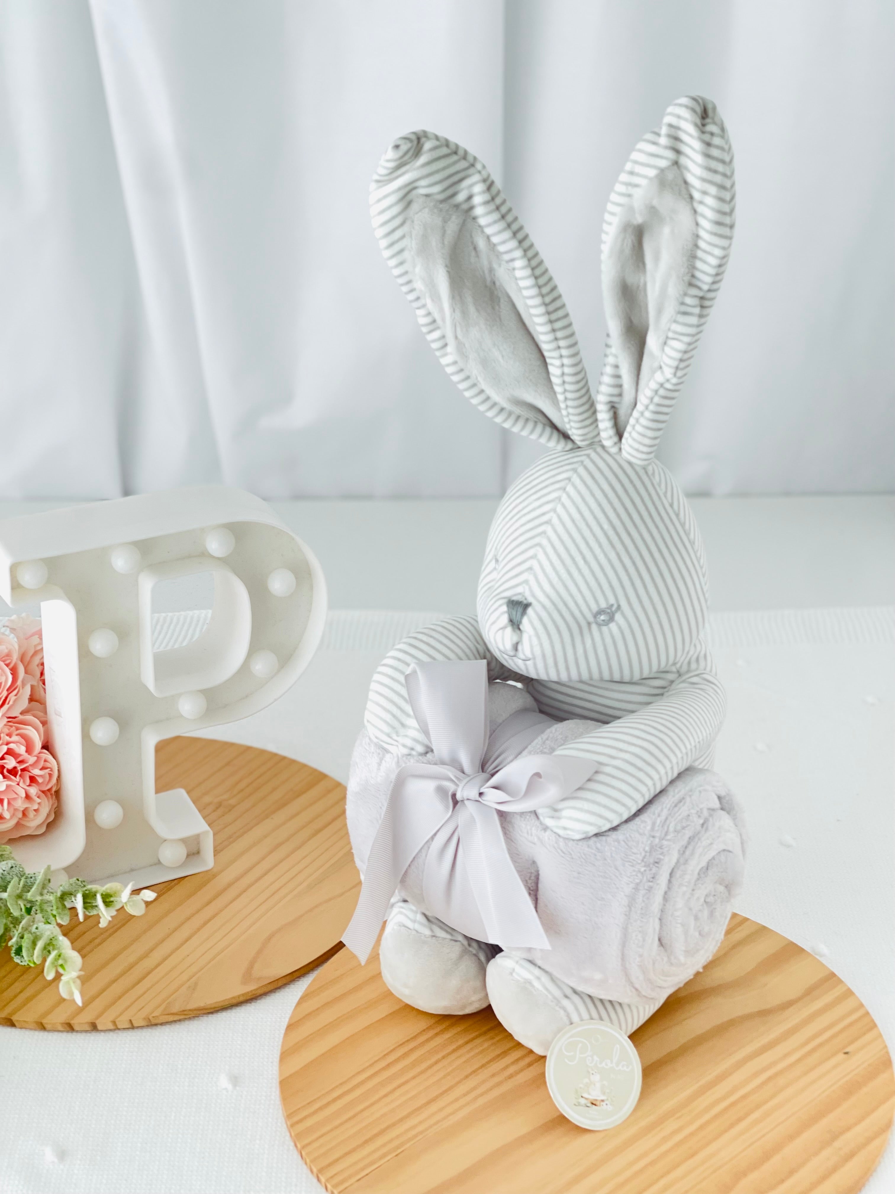 Peluche Coelho e manta