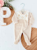 Babygrow Veludo Bebé com Estrelas Bordadas - Recém-Nascido