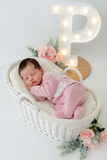 Babygrow veludo fita em renda