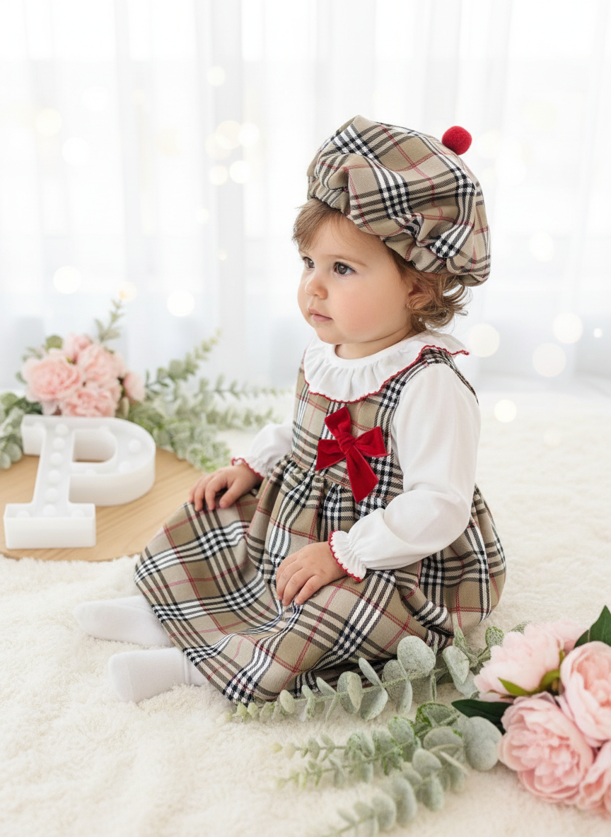 Vestido, blusa e bóina estilo Burberry 2.0