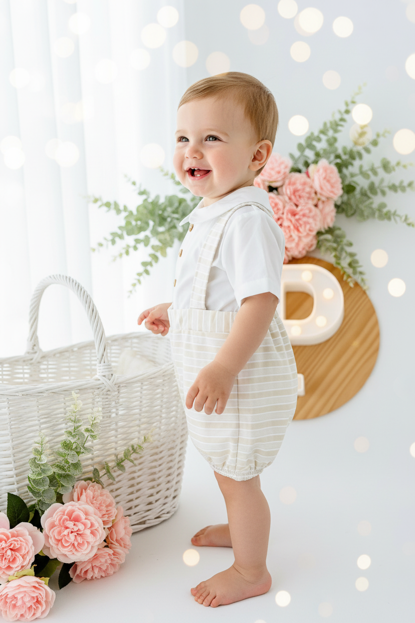 Conjunto pérola menino: fofo e camisa