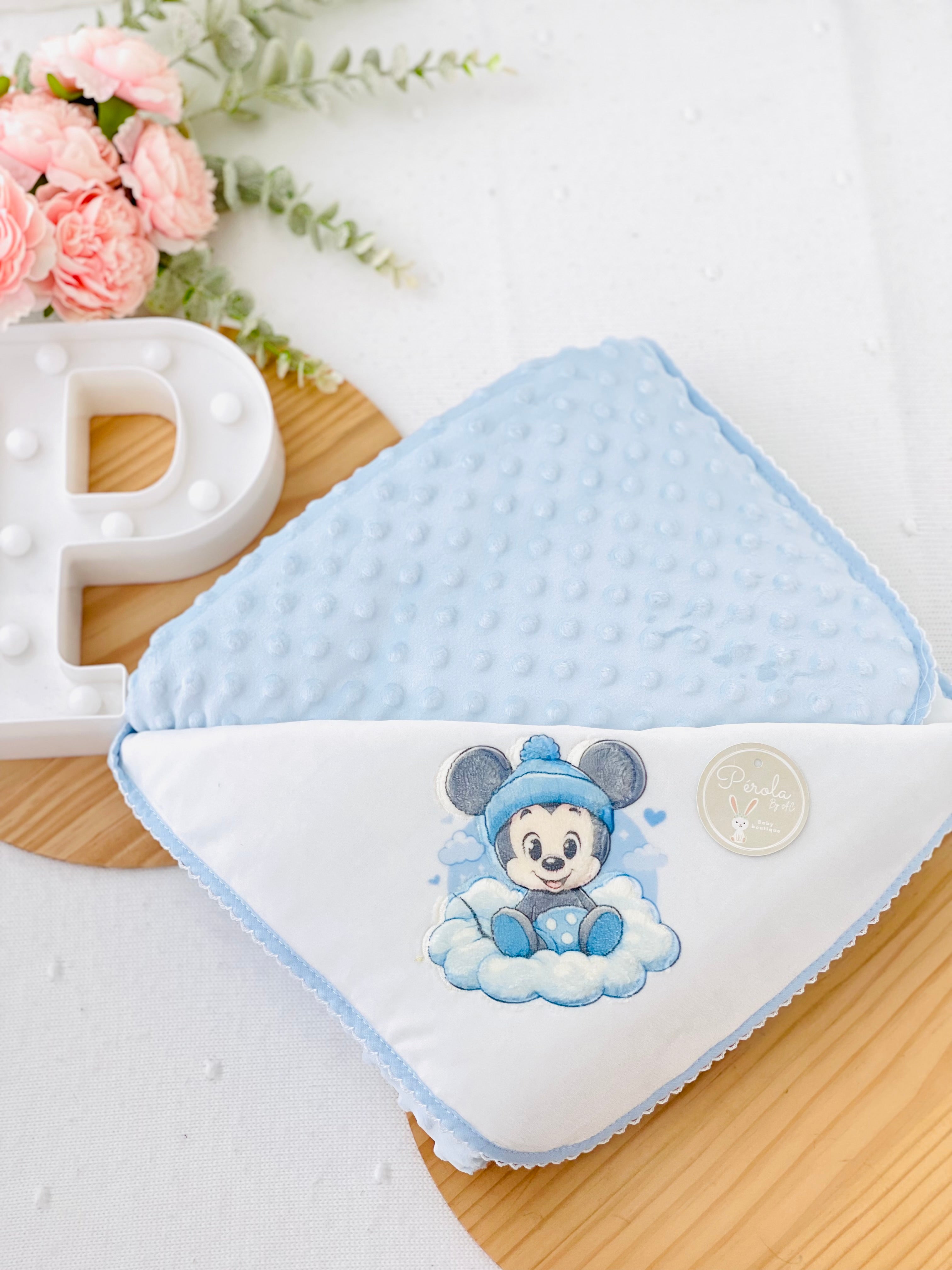 Manta quentinha Baby Minnie e Mickey