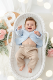 Conjunto menino: camisa musselina e calças