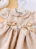 Vestido laços bege