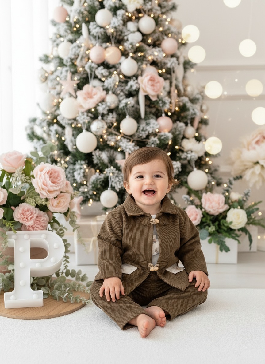 Conjunto menino bombazine 3 peças: casaco, calças e camisola