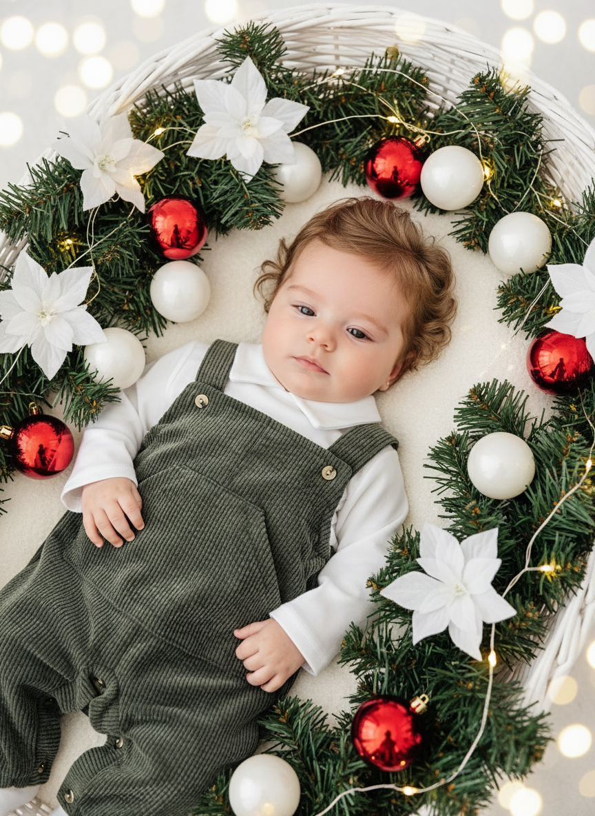 Conjunto verde: jardineiras e camisa