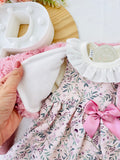 Conjunto Clarinha: casaco, vestido e camisola com golinha