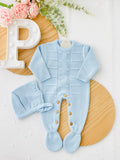 Saída de maternidade quadradinhos: Babygrow e touca