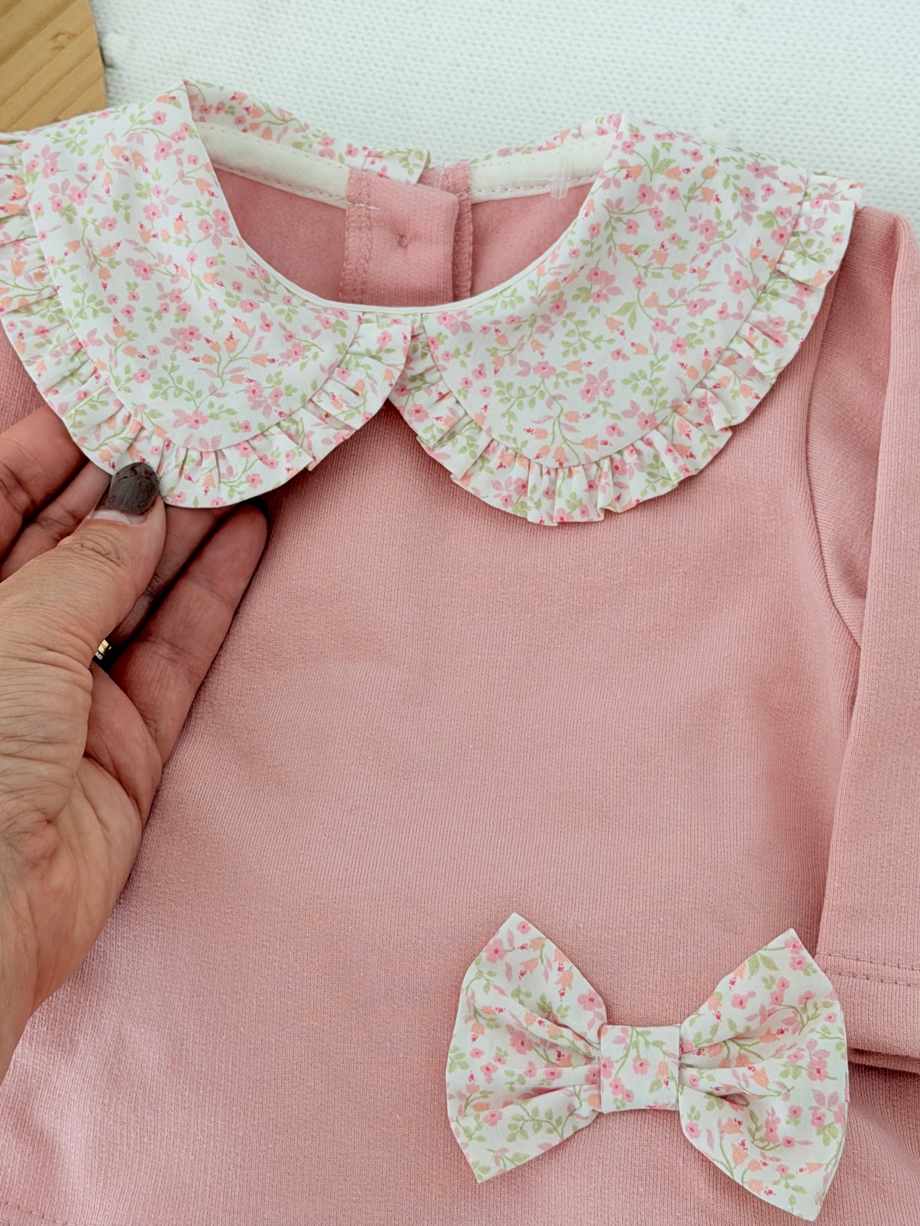 Conjunto rosa velho: túnica e calças 3 a 12M