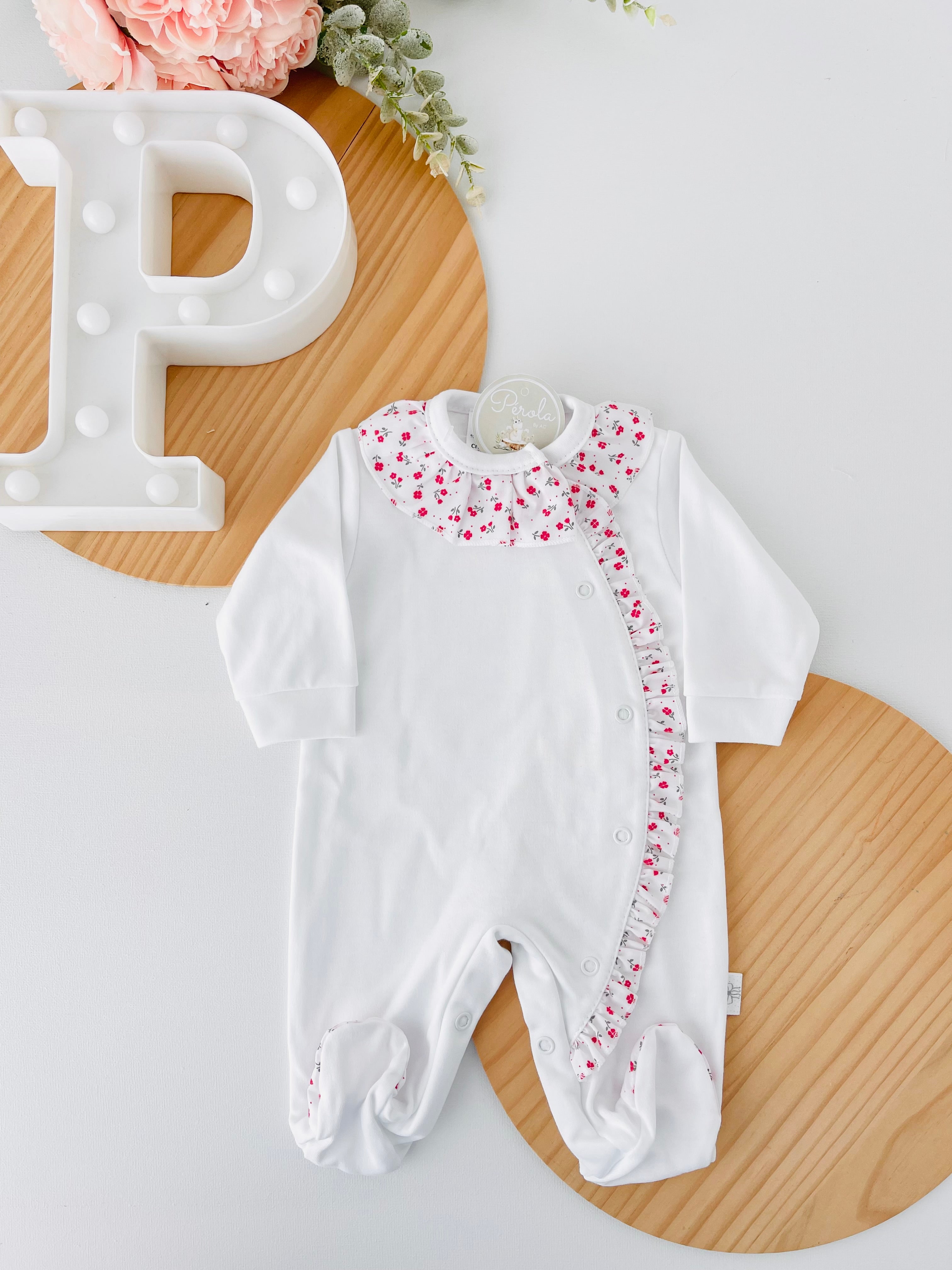 Babygrow tema flores em algodão