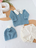 Conjunto Azulão: Camisola,gorro e calções - Primavera Verão