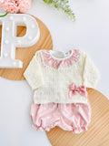 Conjunto rosa: Camisola e calções - Primavera Verão