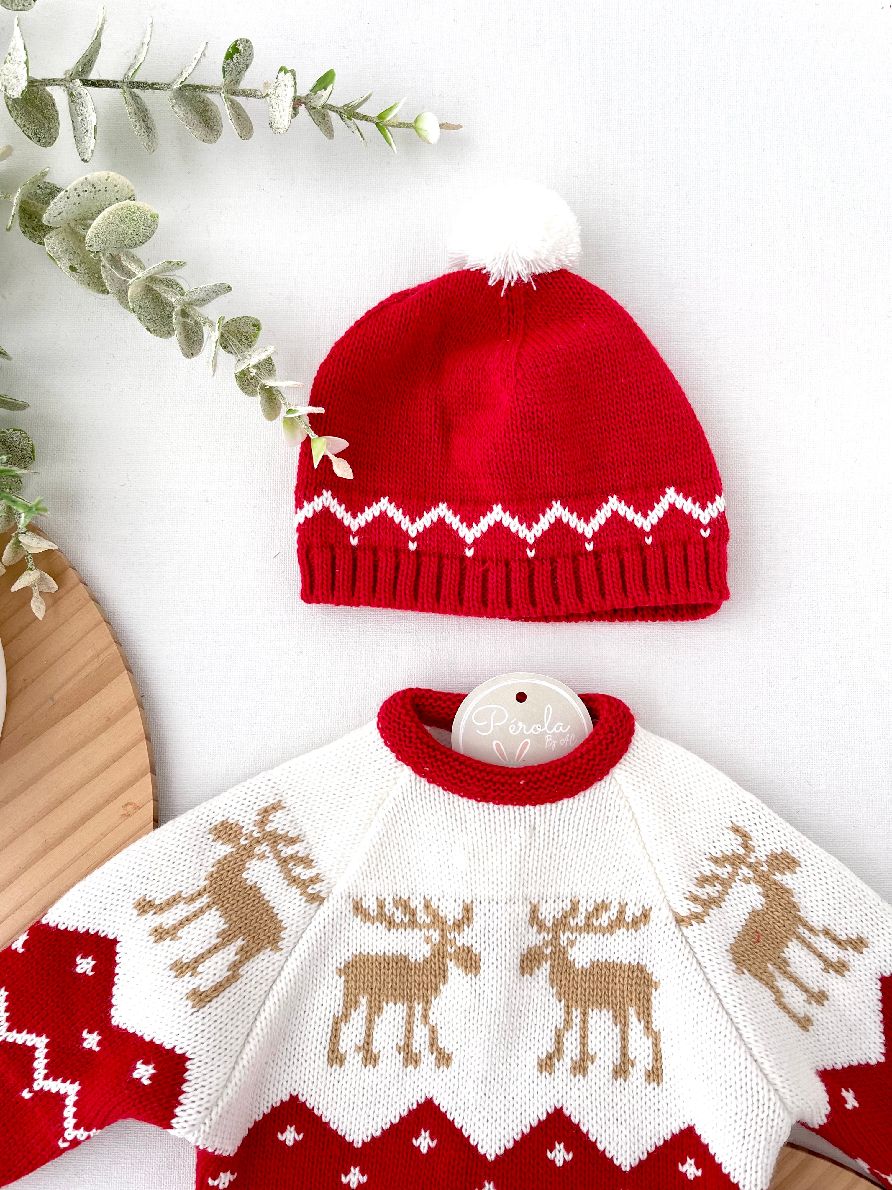 Conjunto Natal: Macacão, gorro e carapins