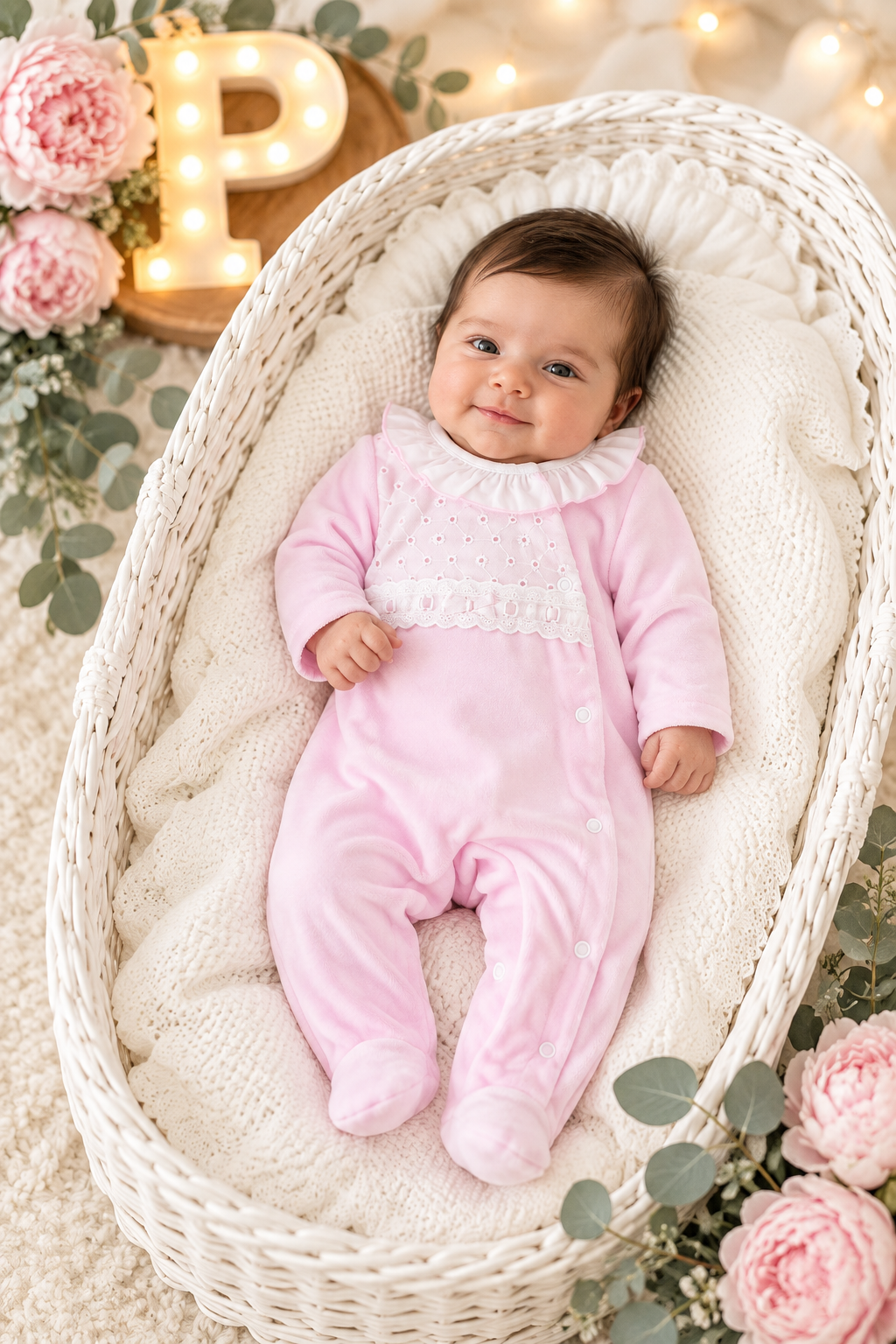 Babygrow veludo renda