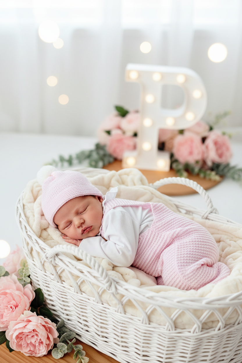 Saída de maternidade ROSA: jardineiras, blusa e gorro 100% algodão Primavera/Verão