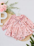 Conjunto bonequinha: vestido e tapa fraldas