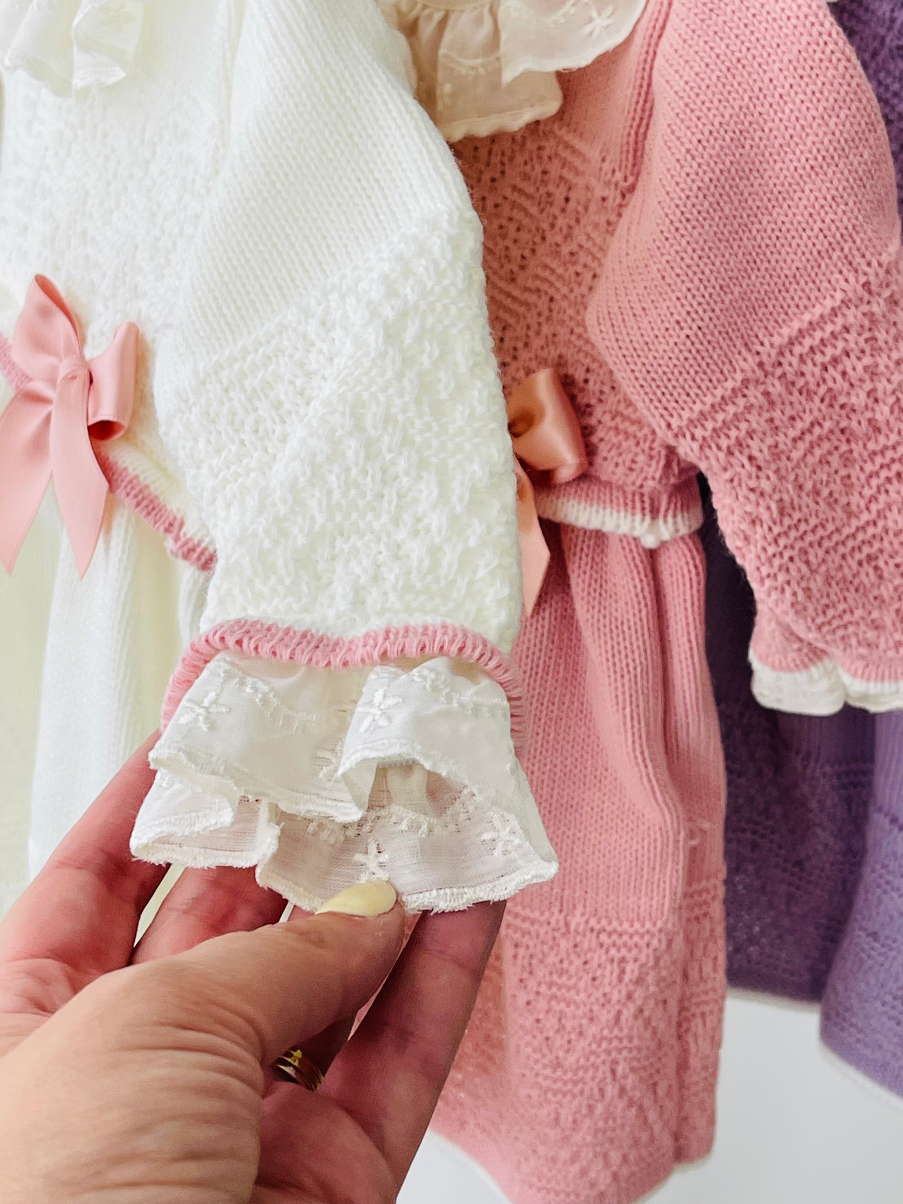 Vestido e touca Pérola -Outono Inverno