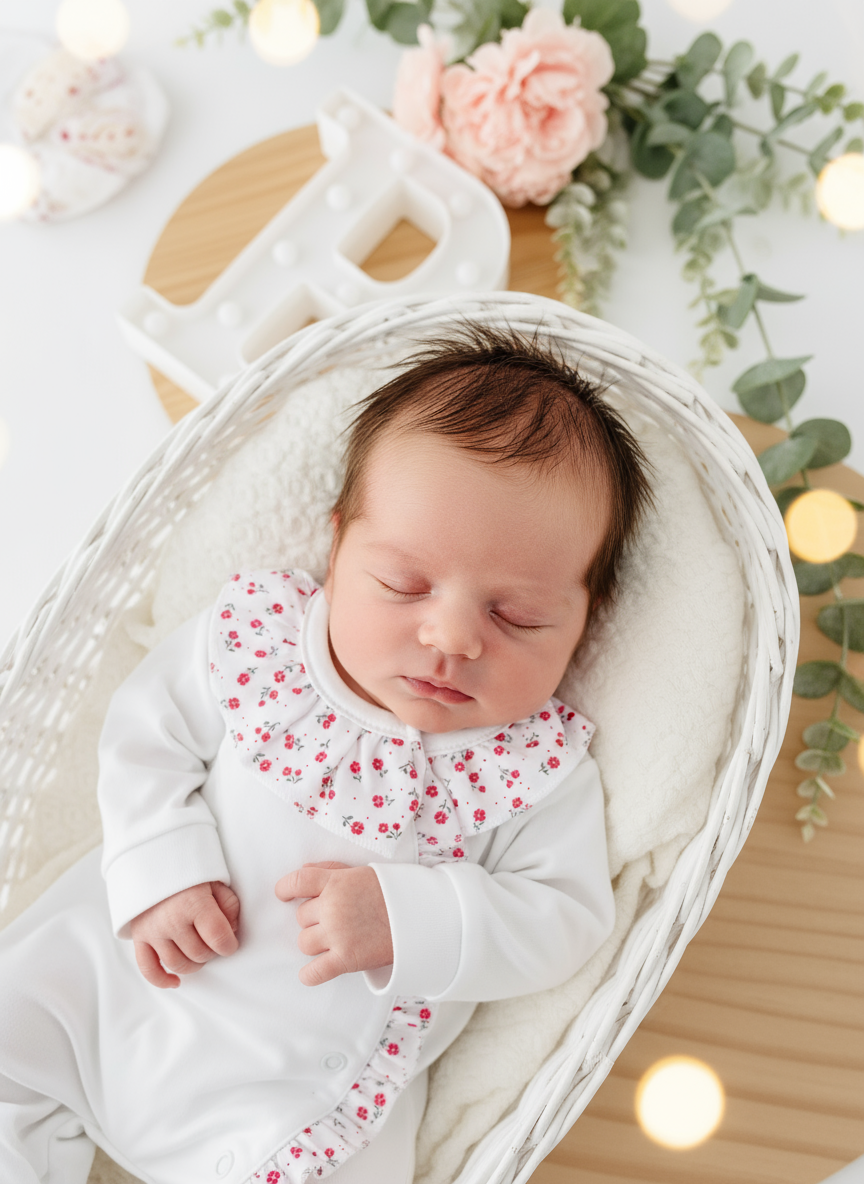 Babygrow tema flores em algodão