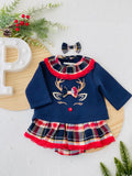 Conjunto Renas: gancho, camisola e saia/tapa fraldas