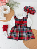 Conjunto xadrez : vestido, blusa e bóina versão2