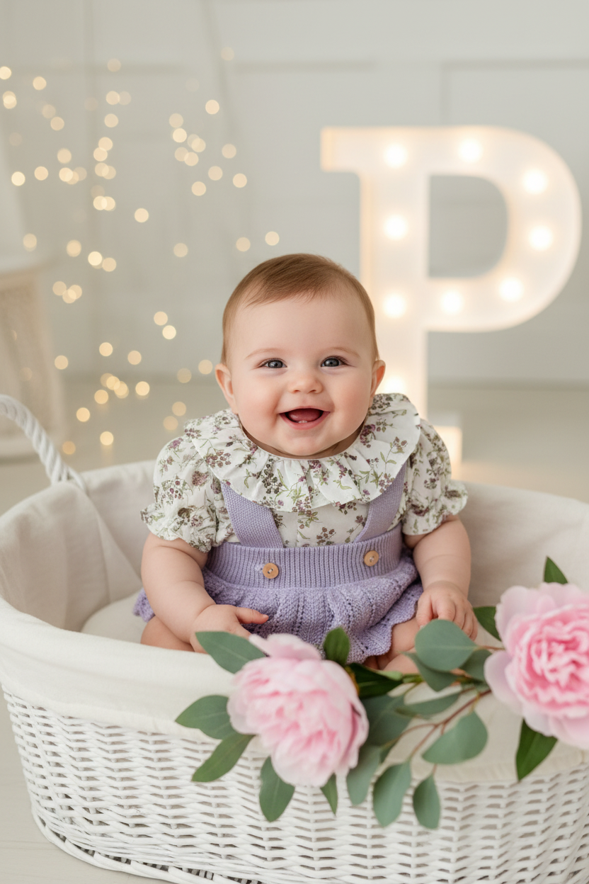 Fofo e blusa tema flores lilás 3-12M