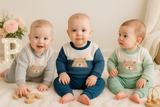 Fato de treino ursinho com efeito camisa- com carda (3-18m)